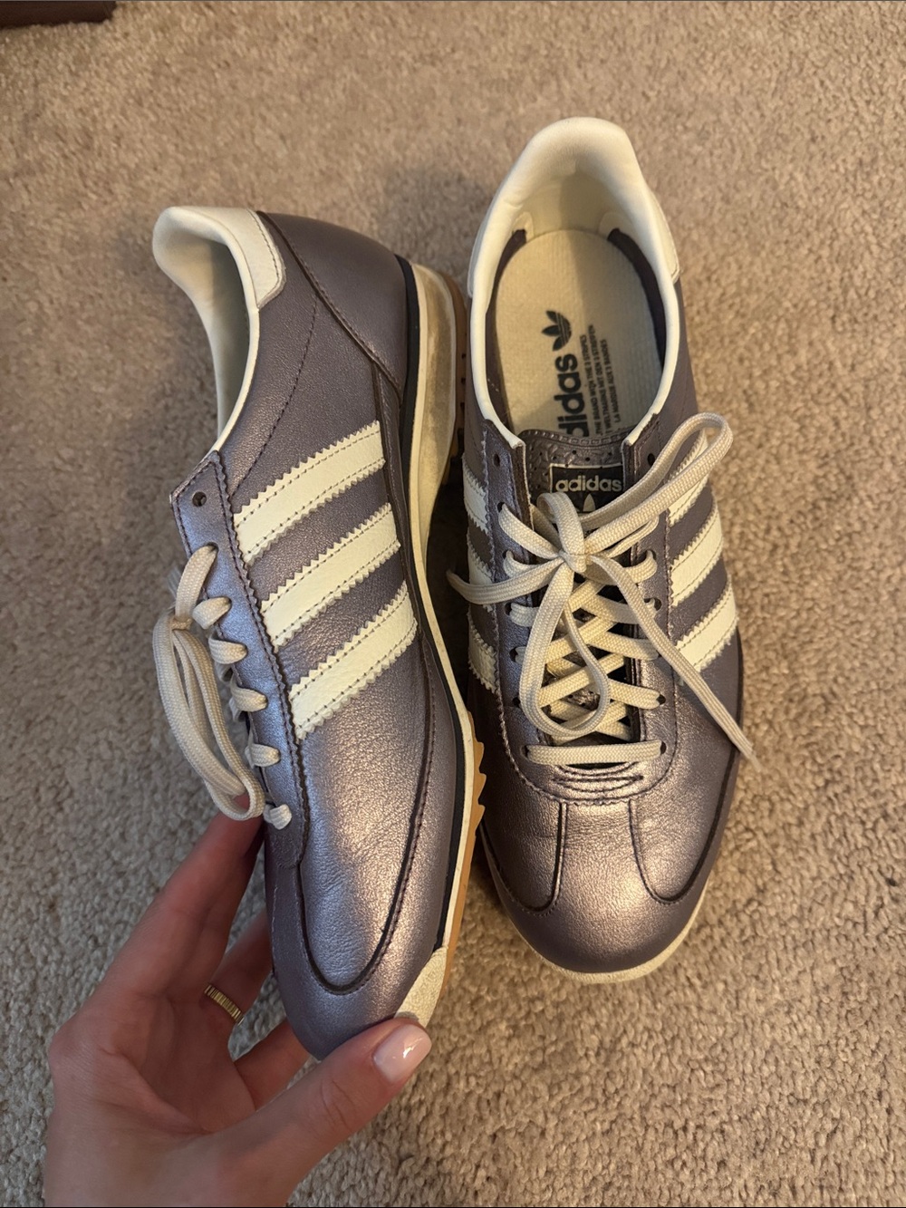 Adidas Metallic Gray Samba-Inspired Sneakers